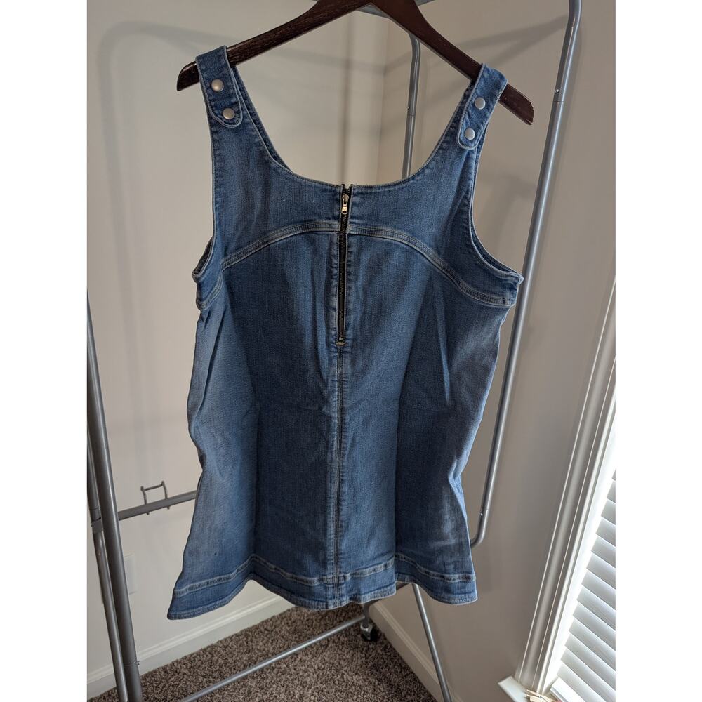 Pilcro Anthropologie Denim Mini Dress Zip Front Sleeveless Blue Size Large NWT - Picture 3 of 5